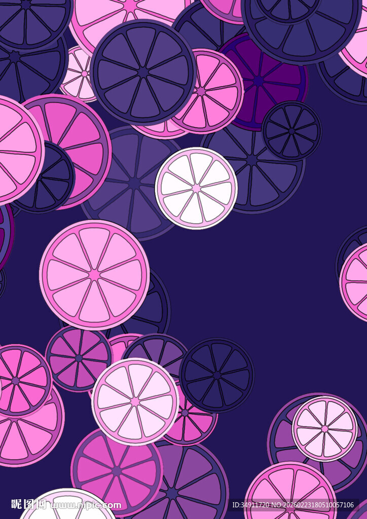 梦幻粉紫圆形图案背景