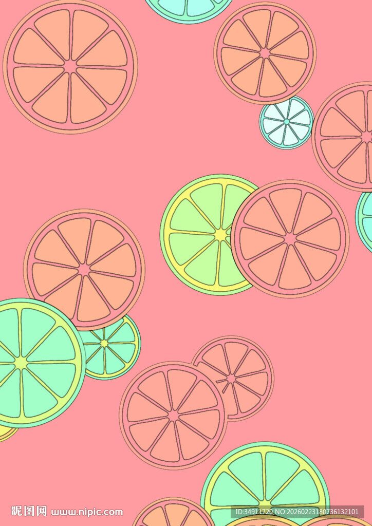 缤纷柑橘图案背景