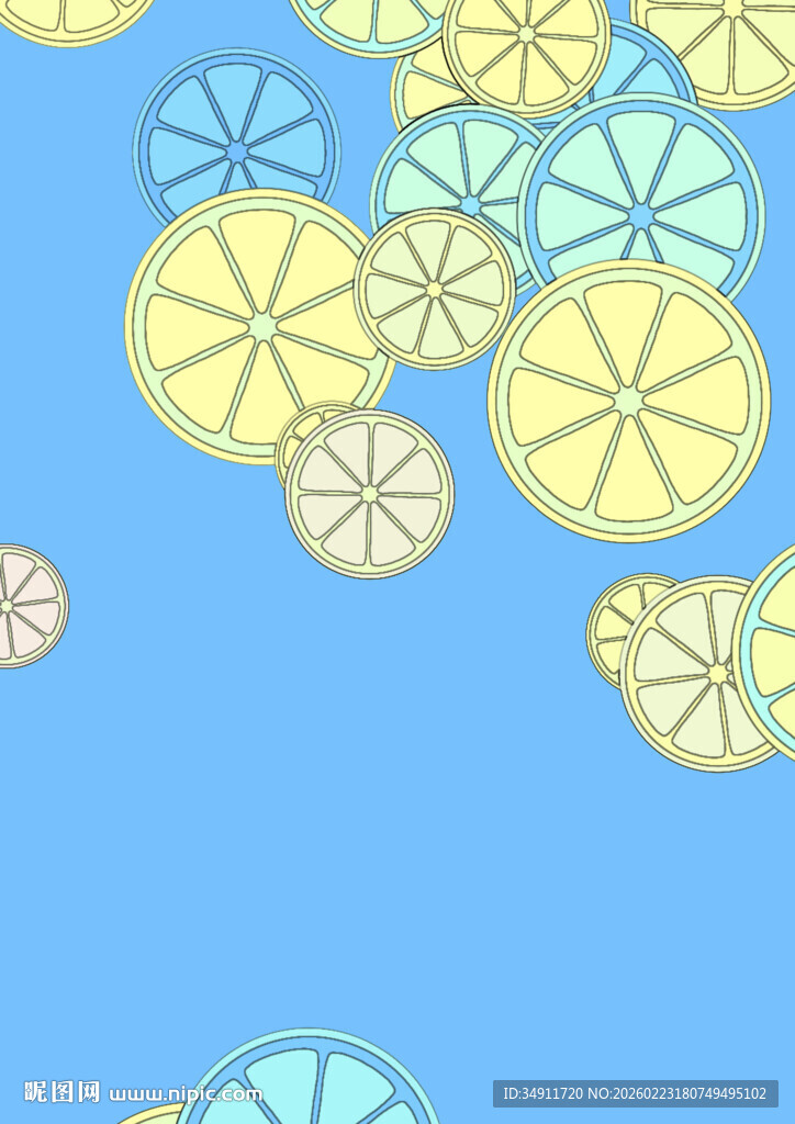 柠檬切片图案背景图
