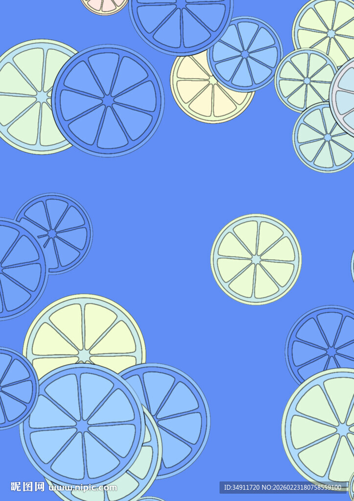 清新柠檬切片背景图案