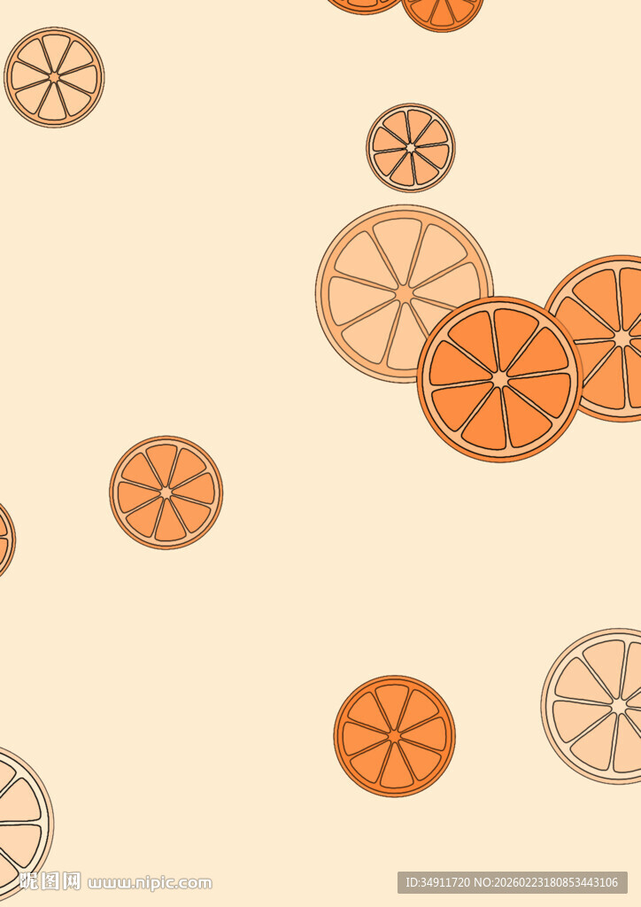 橙色切片图案背景纹理