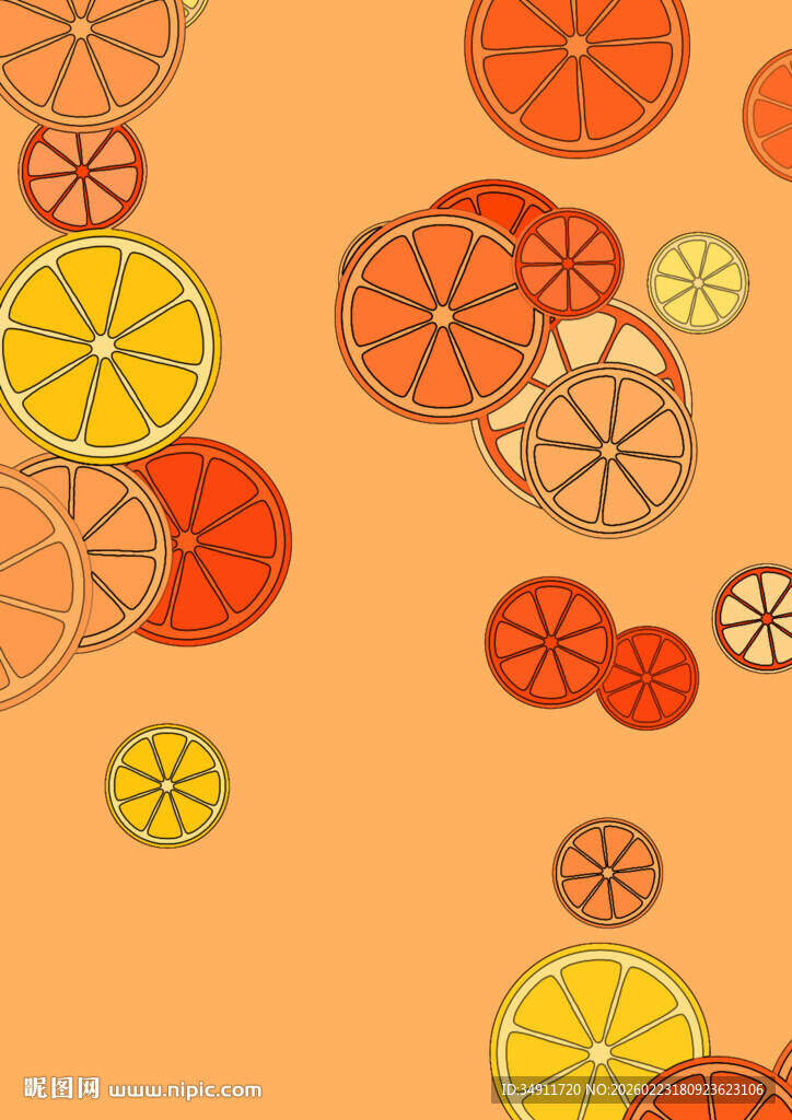 柑橘切片图案背景