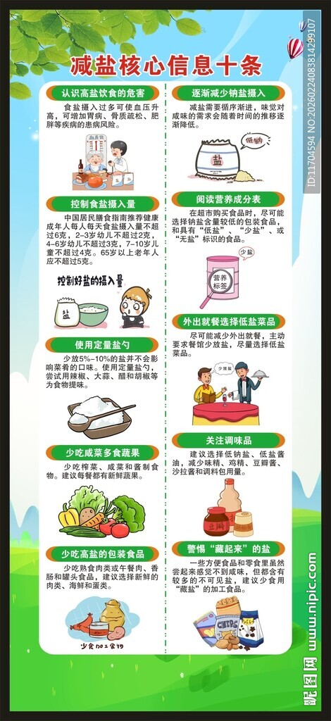 减盐宣传周展架