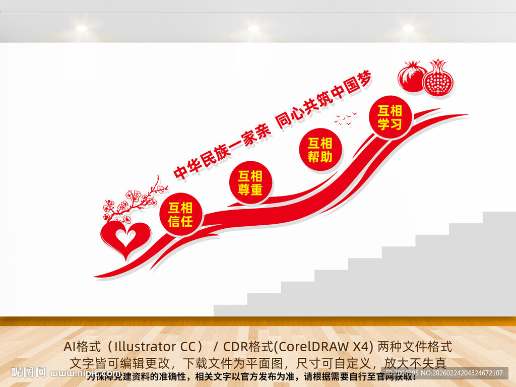 民族团结楼梯文化墙