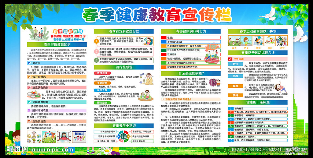 春季健康教育宣传栏