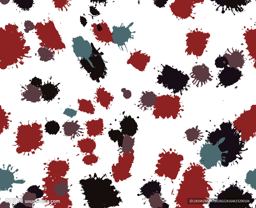 多彩墨渍抽象图案