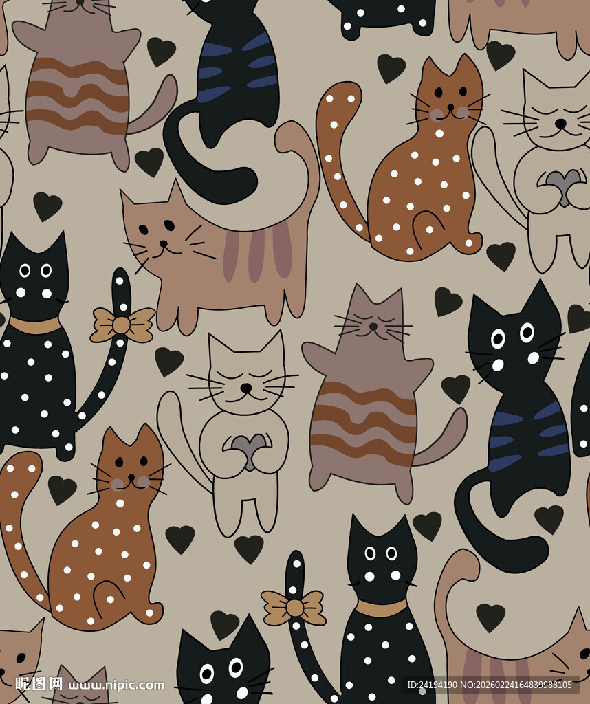 可爱猫咪图案背景