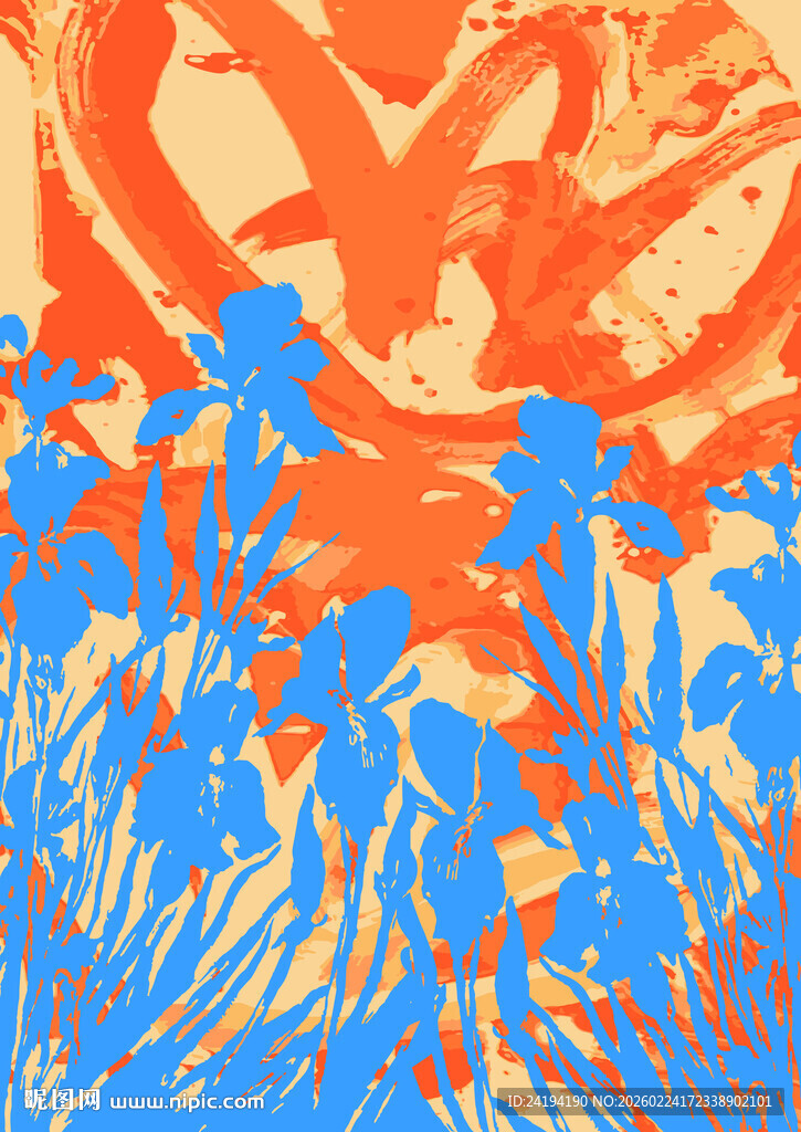 抽象艺术中的植物与光影