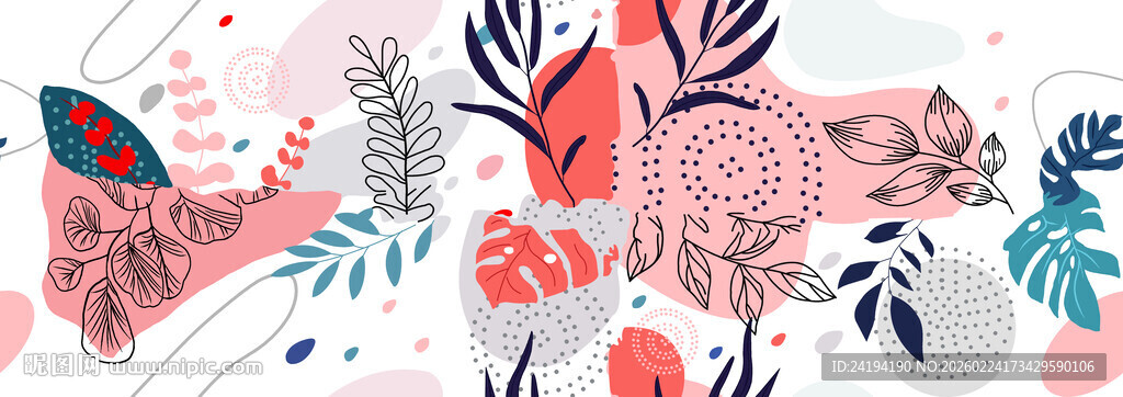 缤纷花卉图案背景设计