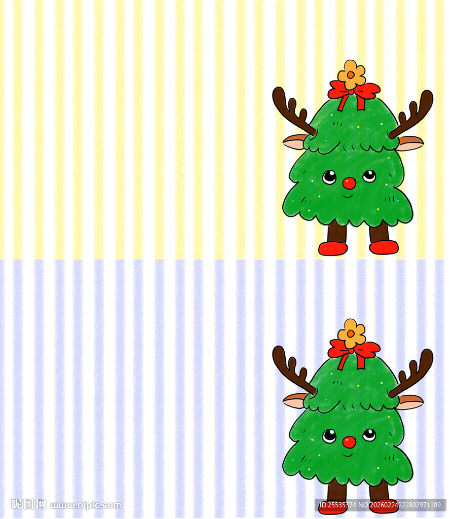 可爱圣诞树背景图