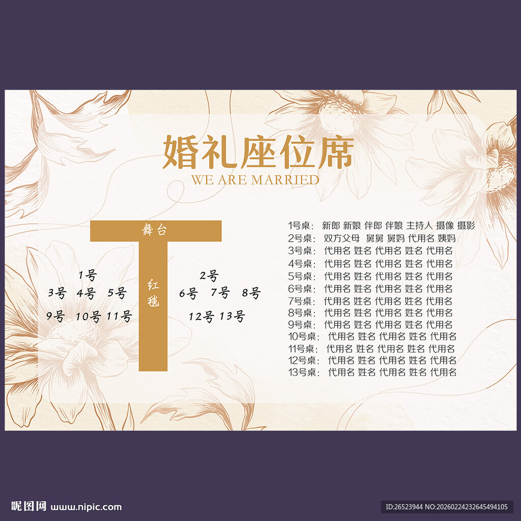 婚礼席位图