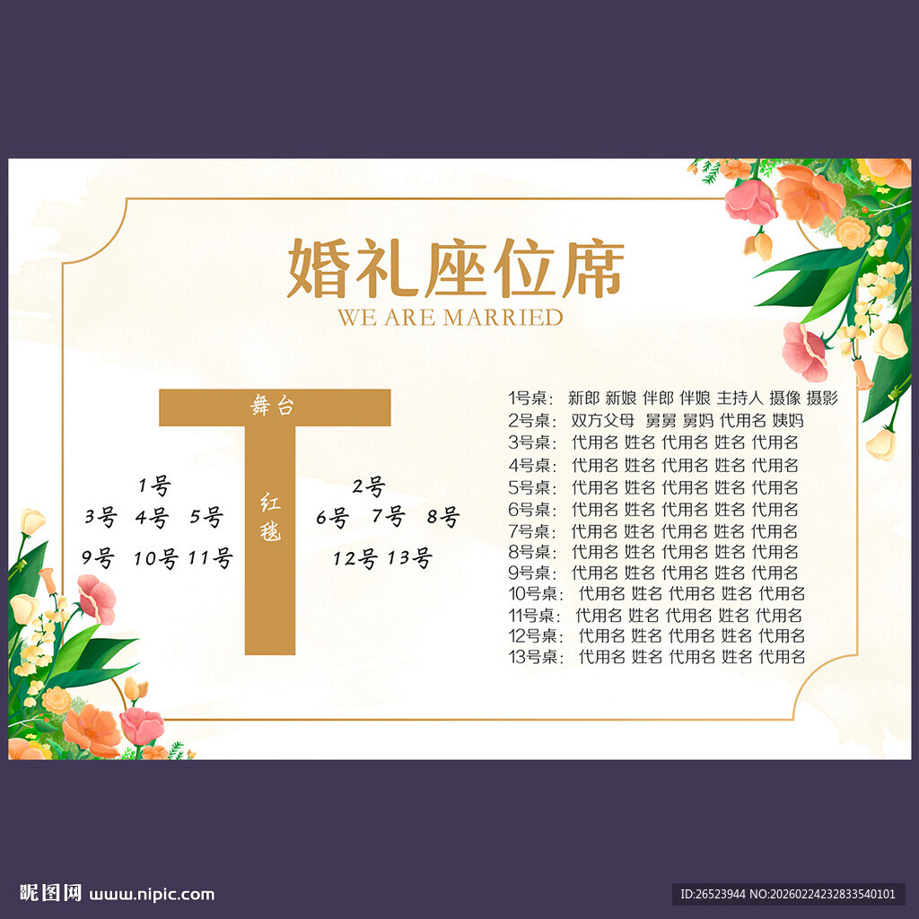 婚礼席位图
