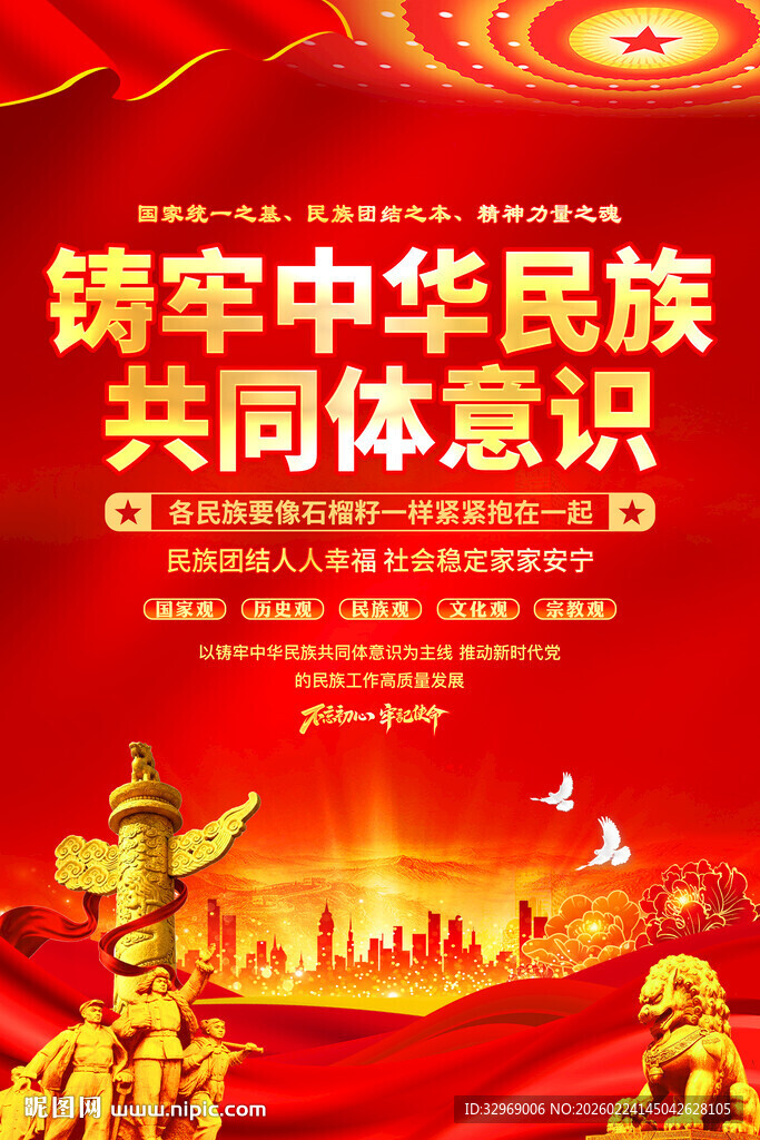 铸牢中华民族共同体意识海报
