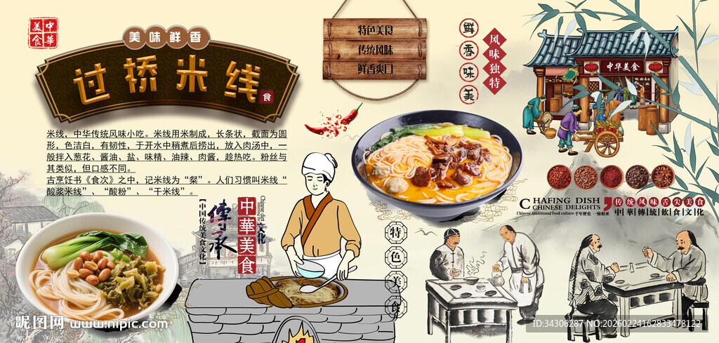 过桥米线背景墙
