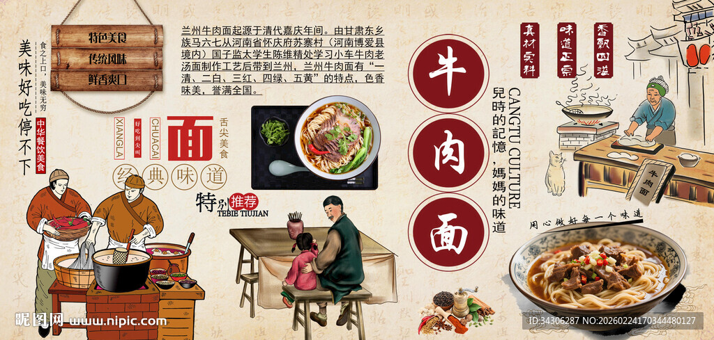 牛肉面背景墙