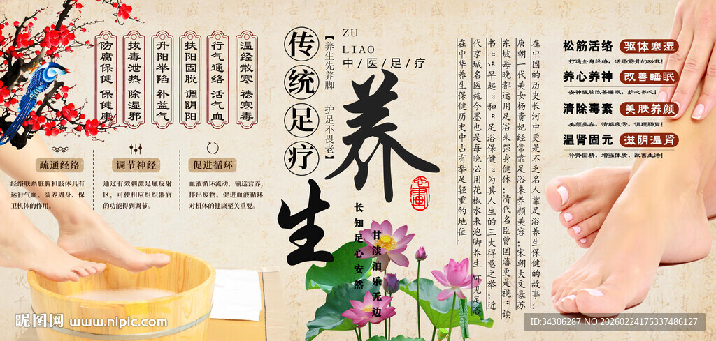 足疗养生背景墙