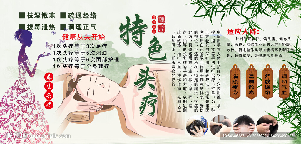 头疗背景墙