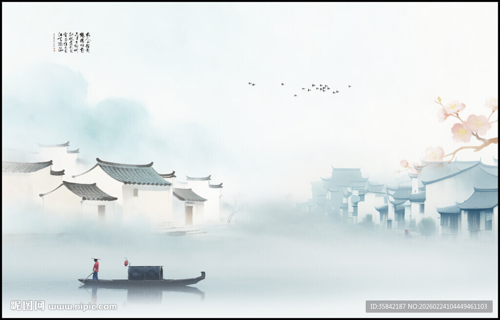 意境水墨山水画