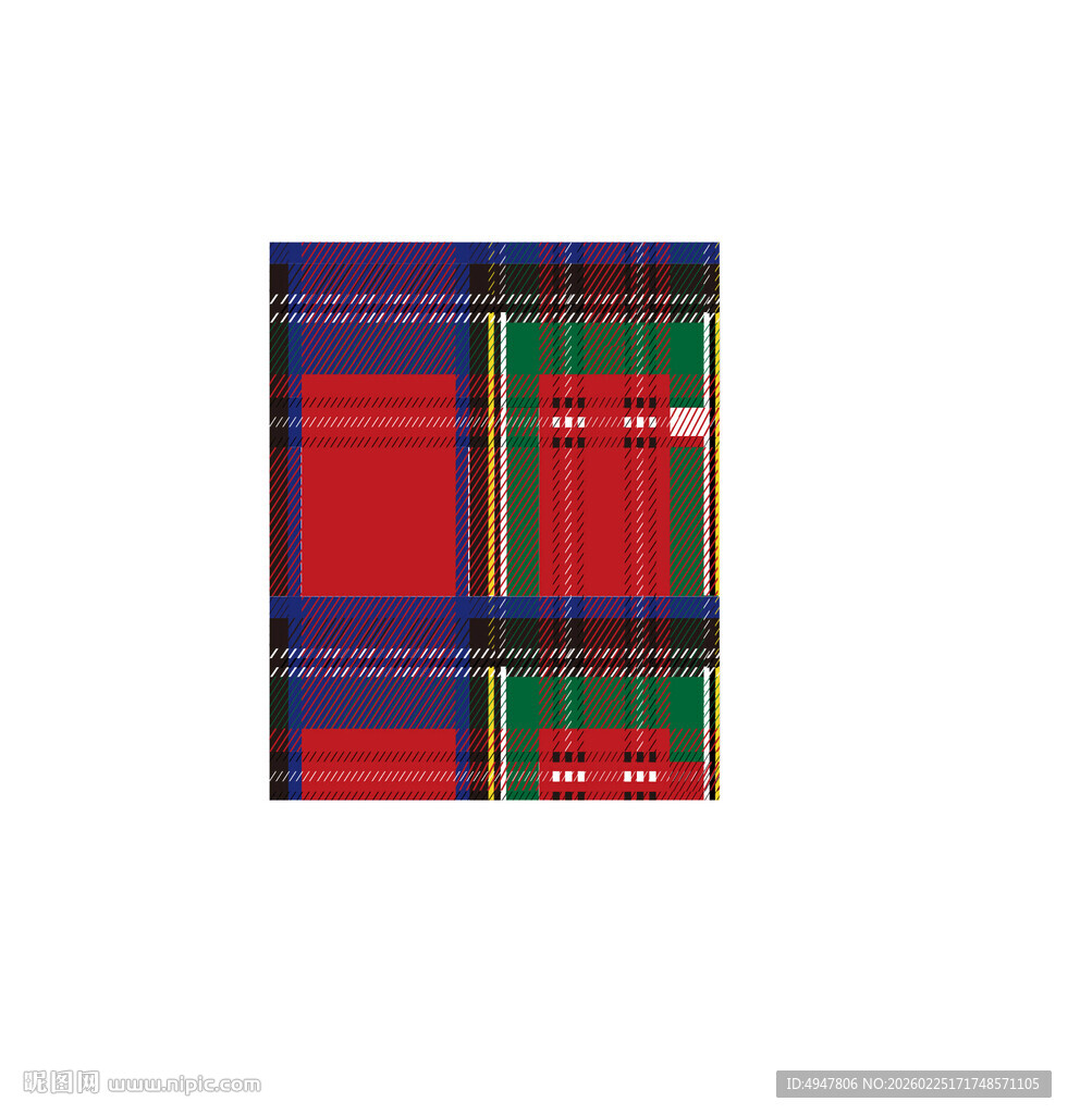 多彩格子图案布料 矢量图