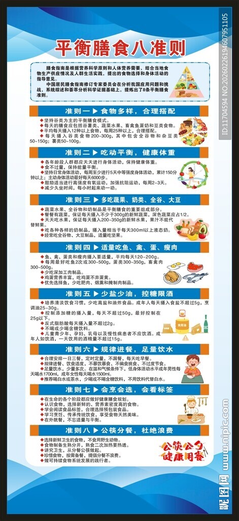 平衡膳食八准则展架