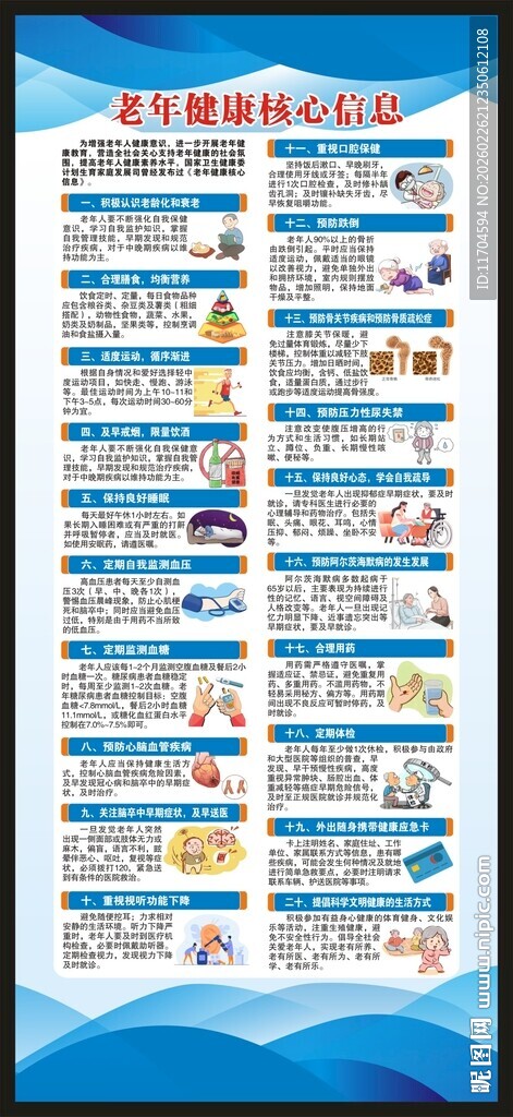 老年健康核心信息展架