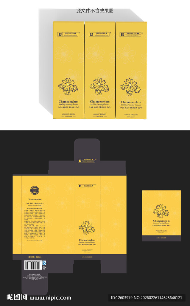 黄色洋甘菊主包装设计展示