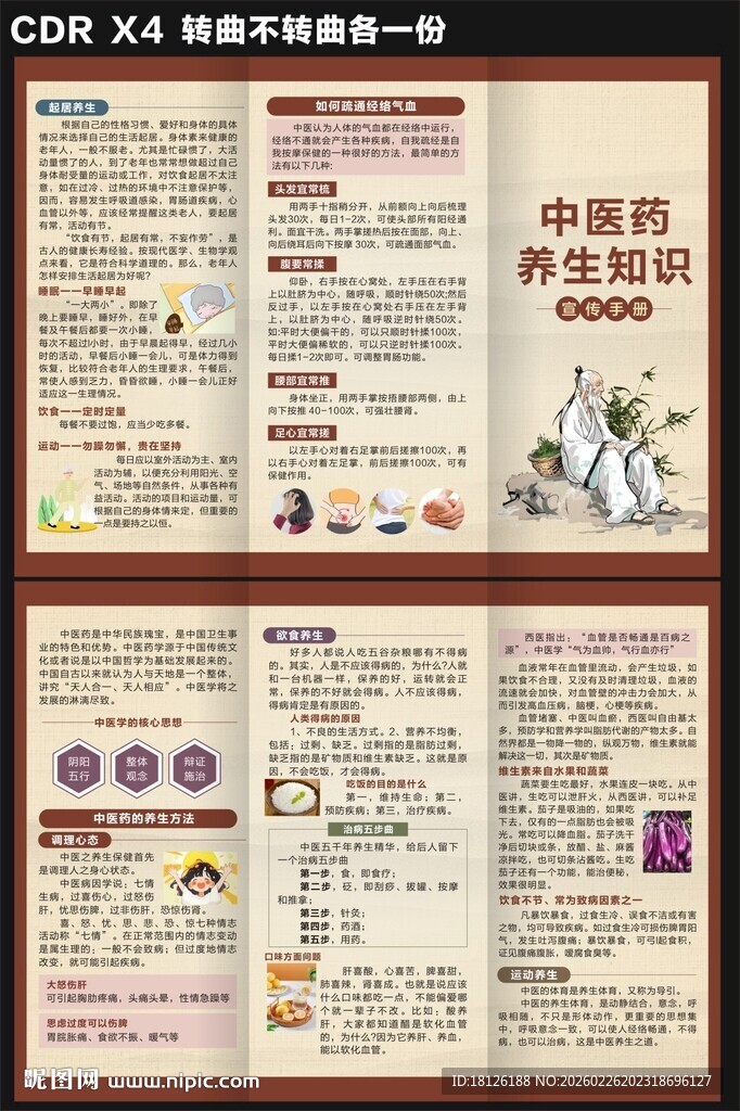 中医药健康教育知识三折页