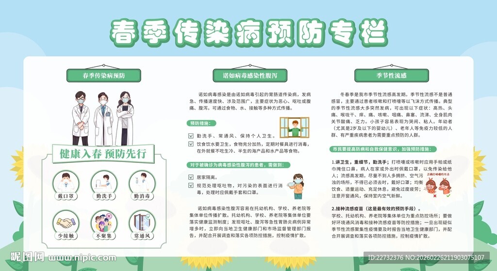 春季传染病预防健康教育宣传栏