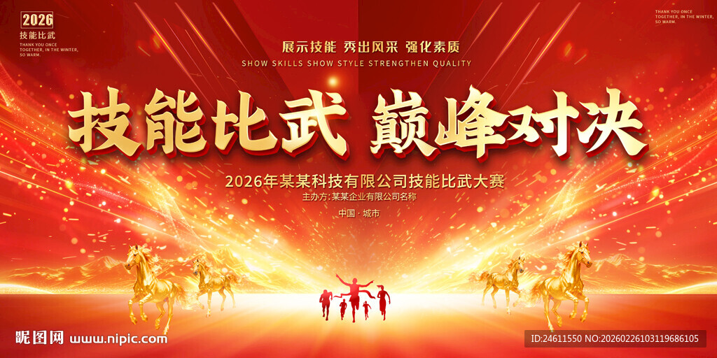 技能比武大赛展板