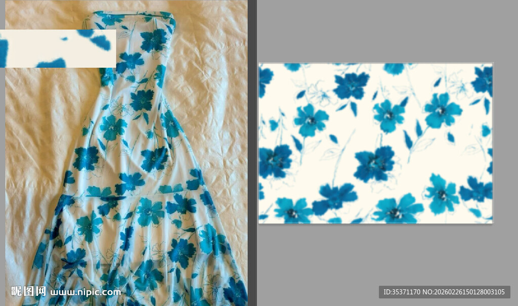 蓝绿花卉图案背景