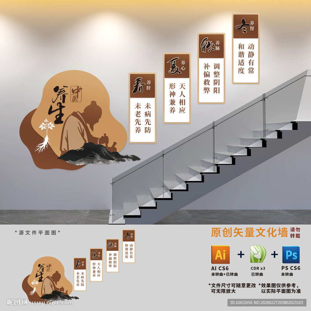 中医养生楼梯文化墙