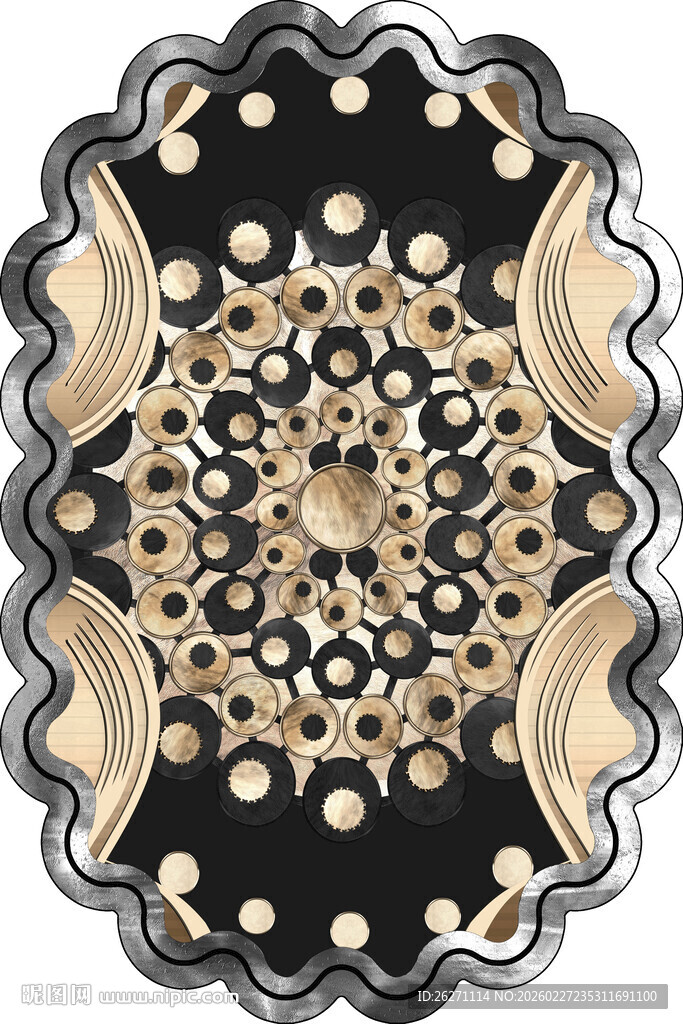 复古华丽金属花纹饰品图案