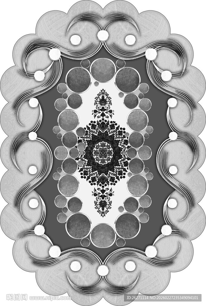 黑白曼陀罗图案艺术设计