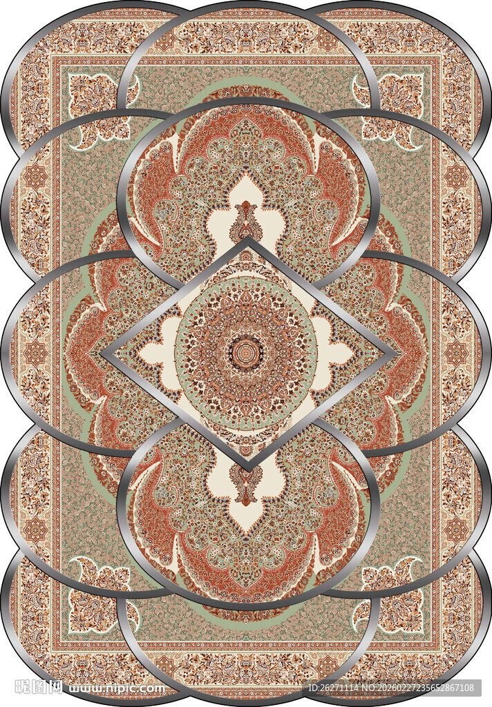 复古花纹地毯图案设计