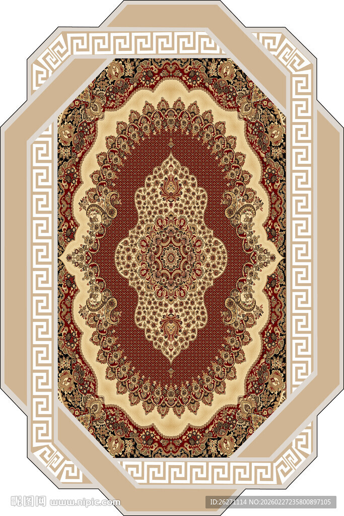 复古花纹精美地毯图案