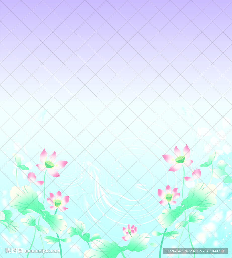 梦幻荷花背景图汉服