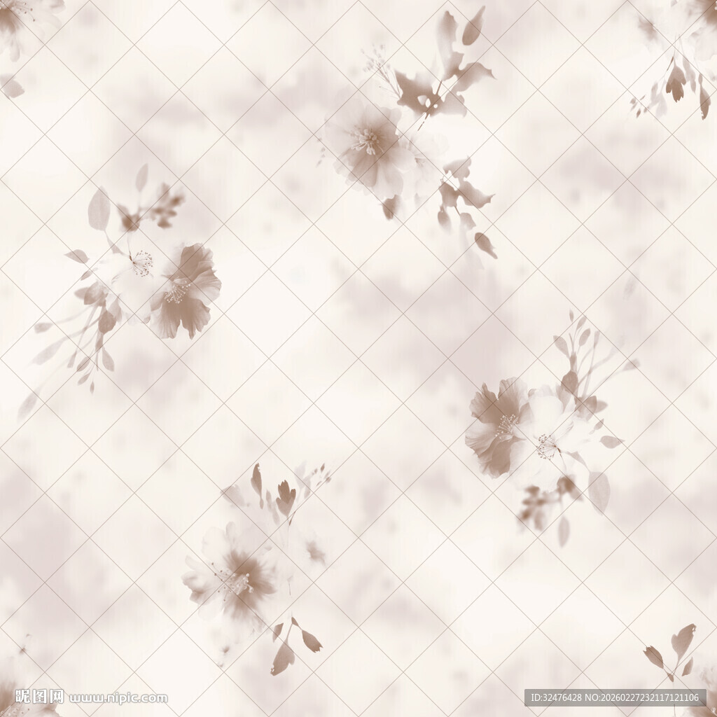 浅棕花卉纹理布料图案