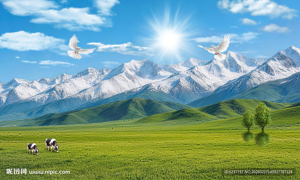 蓝天白云大草原