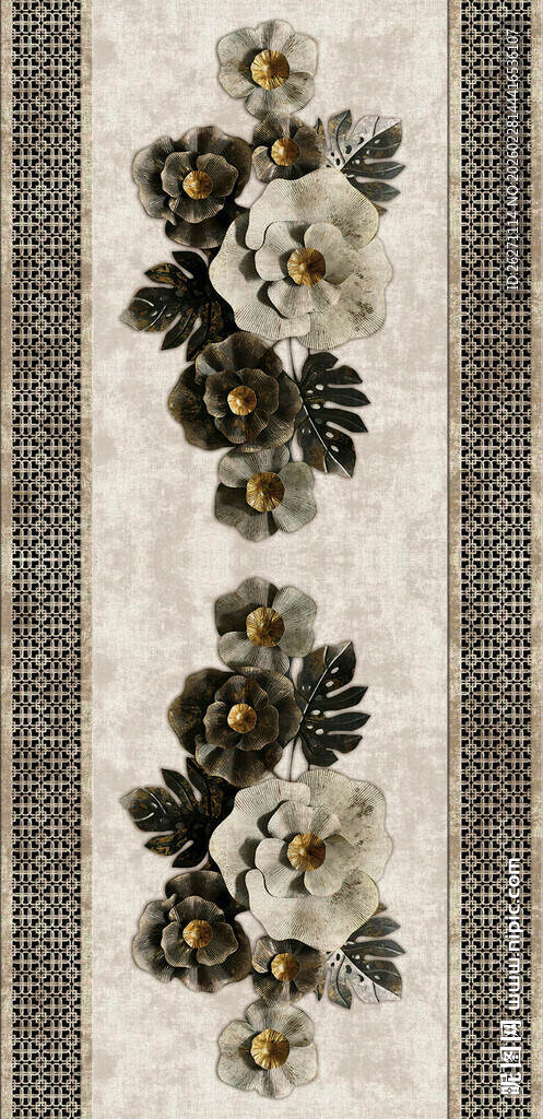 花卉图案装饰带