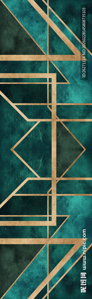 几何线条构成的蓝绿背景