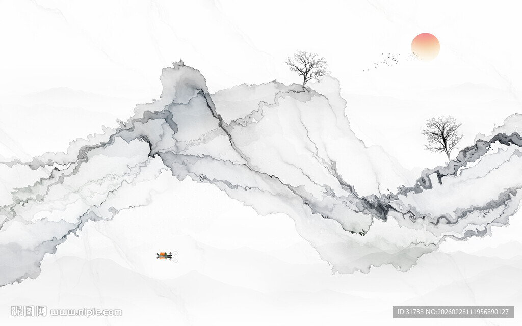 抽象烟雾水墨画背景壁纸