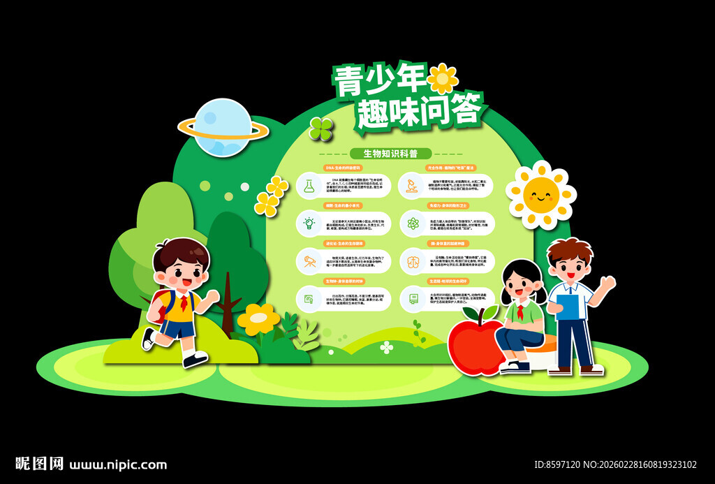 青少年学生科普的美陈展示板