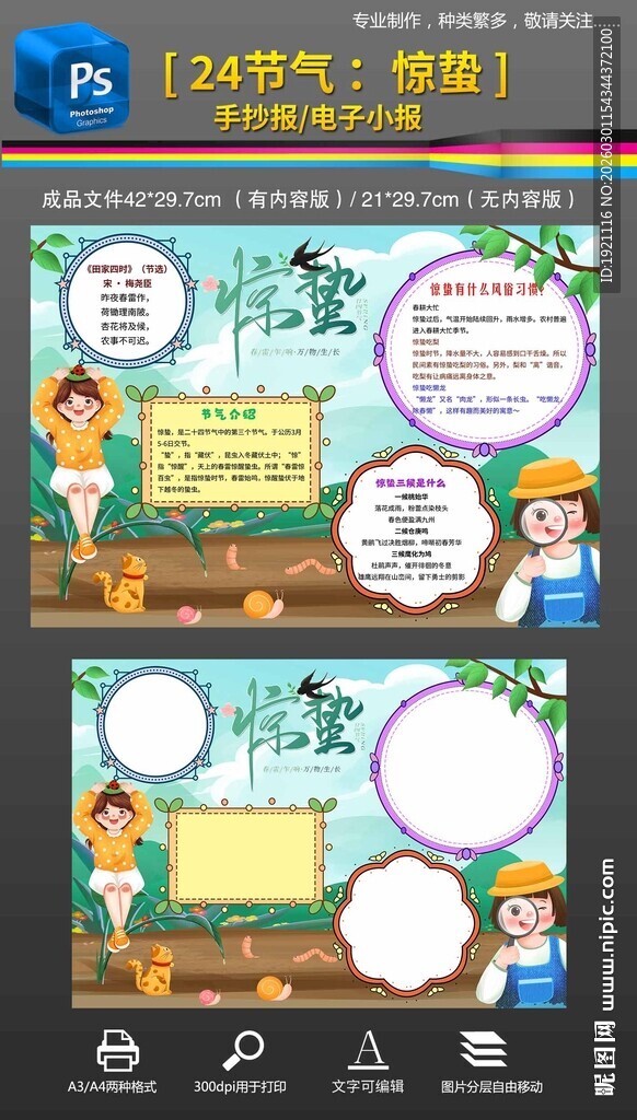 惊蛰手抄报小报24节气