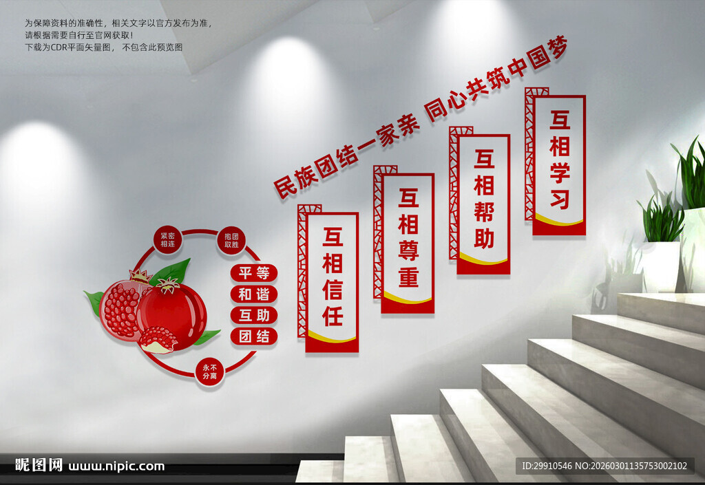 民族团结楼梯文化墙