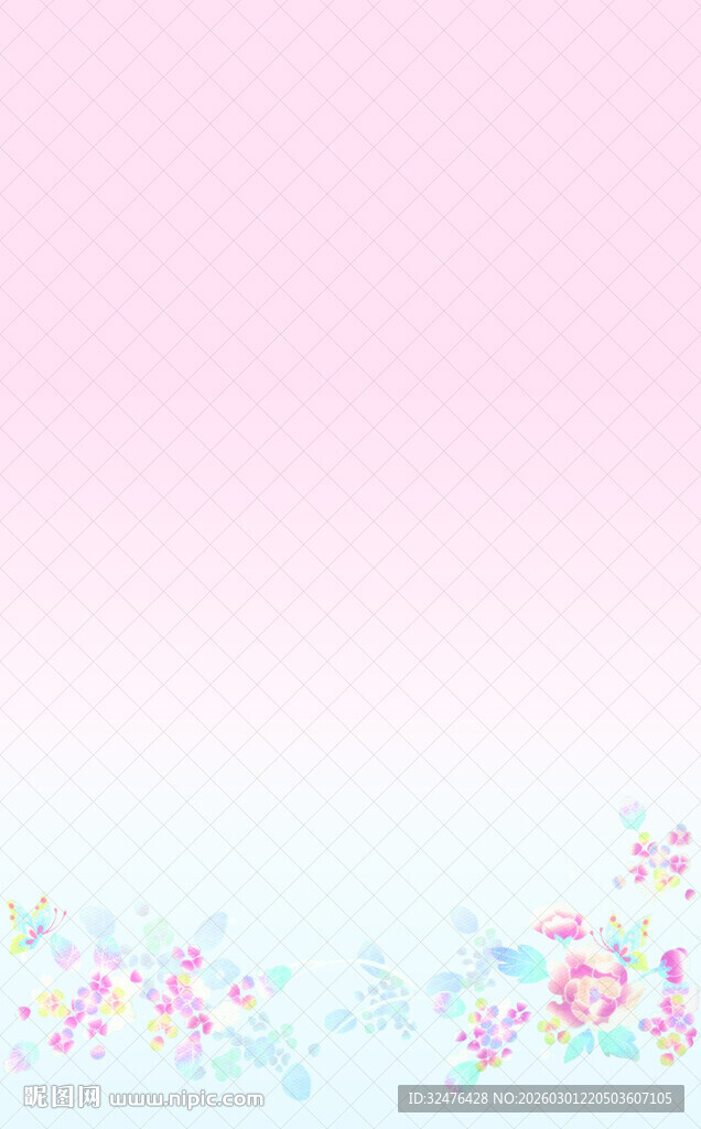 淡粉渐变花卉背景图
