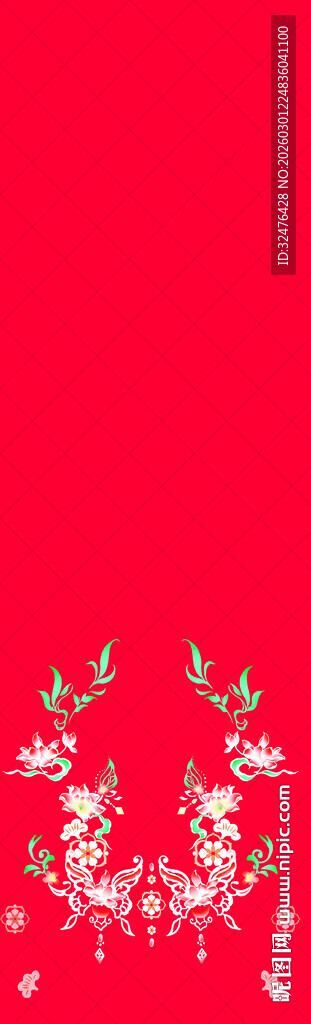 红色背景花卉装饰图案就是今天还