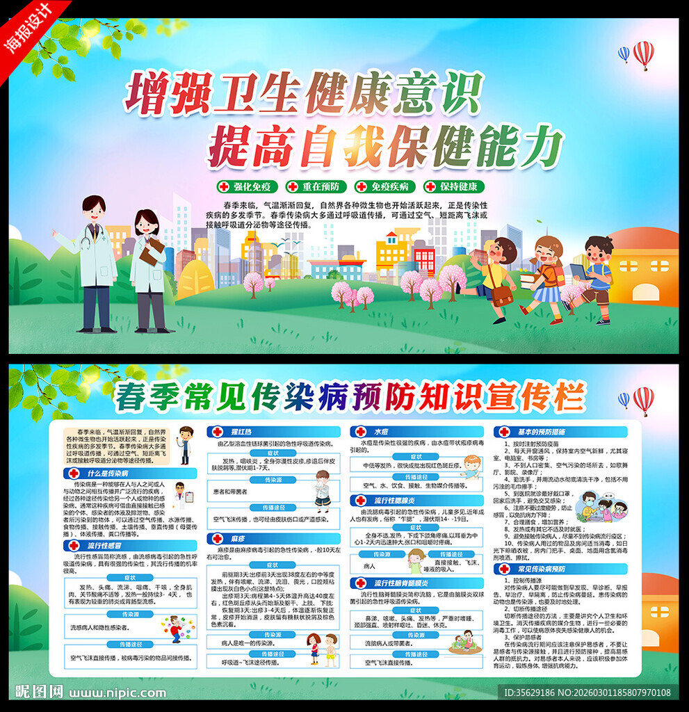 春季健康教育展板