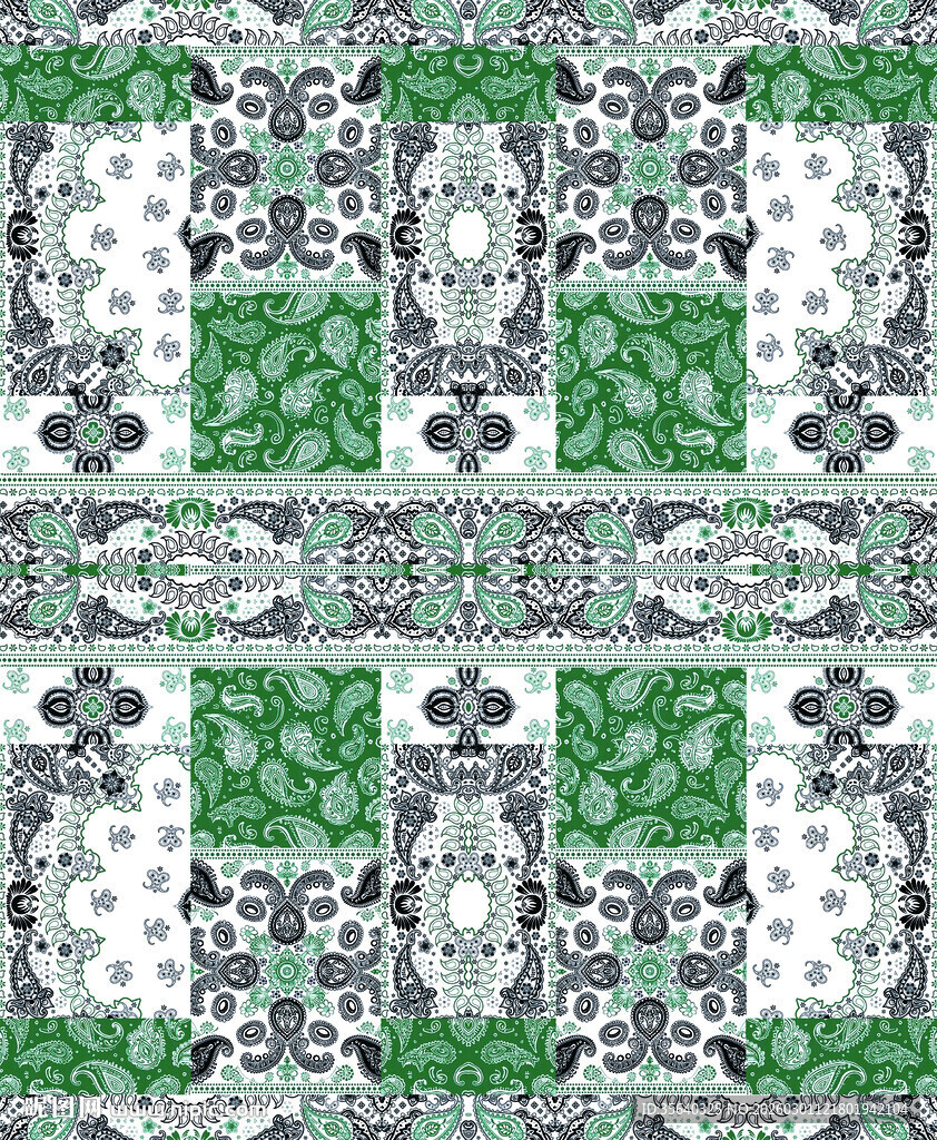 绿白几何图案纹理背景