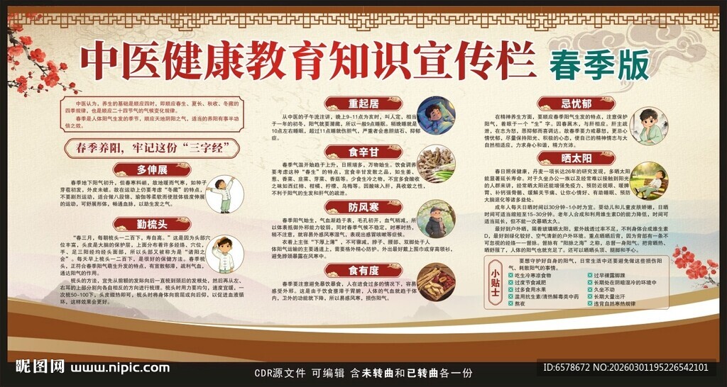 春季中医健康教育宣传栏