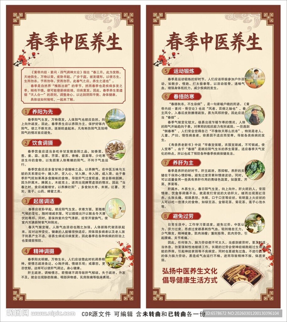 春季中医养生健康教育展架